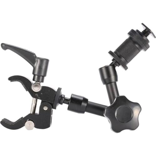 Metal Super Clamp+7 Inch Articulated Magic Arm for Mounting Monitor LED Light LCD Video Flash DSLR Camera Photo studio Accessory