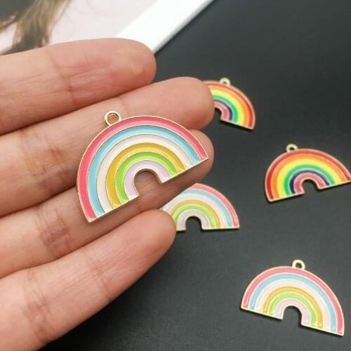 Trendy Rainbow pendants for jewelry making DIY accessories