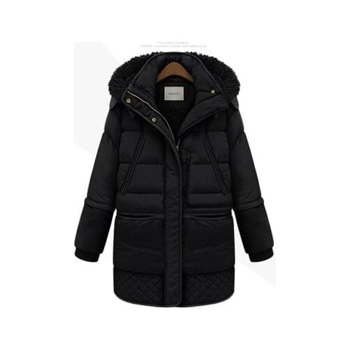 2021 New Winter Womens Jackets Cotton Coat Padded Long Slim Hooded Parkas Female Outwear Warm Jacket Wool Coat