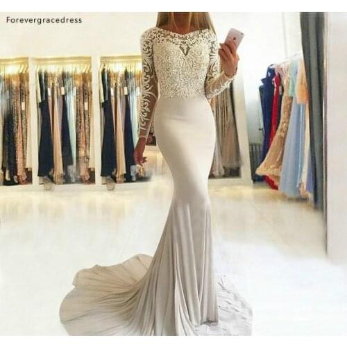 New Arrival Long Sleeves Evening Dresses 2019 Mermaid Red Carpet Formal Holiday Wear Celebrity Party Gowns Plus Size Custom Made