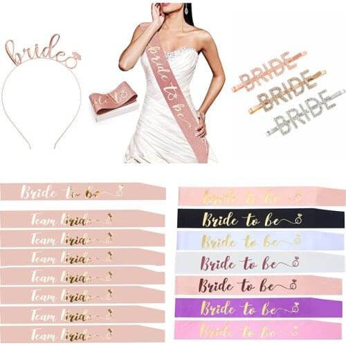 New Bridal Wedding Veil Team Bride To Be Satin Sash Bachelorette Party Wedding Decorations Hen Party Decoration Supplies hh01