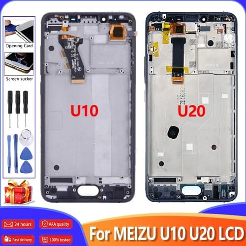 Original LCD Digitizer For Meizu U20 U10 LCD Display Touch Screen With Frame Assembly Replacement For MEIZU U10 U20 LCD Screen
