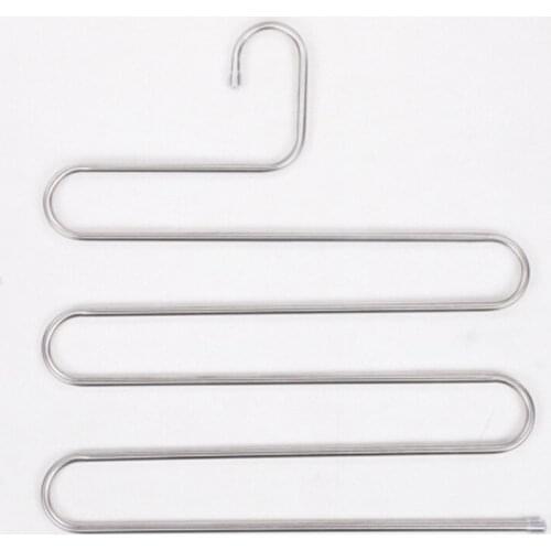 Closet drying traceless S type Multi functional Multilayer Stainless Steel Rack Hangers Storage trouser Organizer Clothes Pants