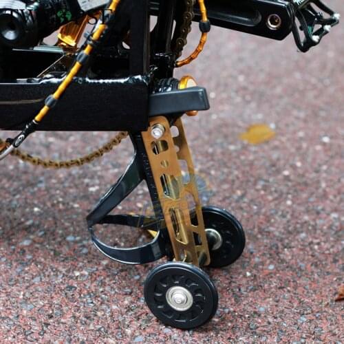 TWTOPSE Bike Rack Easywheel For Birdy RHINE Folding Bike Fit Bottle Cage Pack Rack Easy Wheel Holder Aluminum Alloy 226g Part