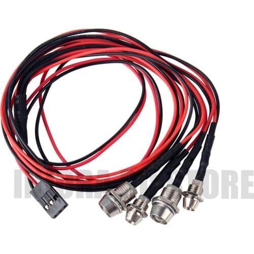 High Quality 4/8 LED Lights Headlight Red&White color for 1:10 RC Rock Crawler Axial SCX10 D90 1:8 RC Car Traxxas HSP HPI