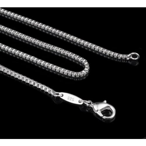 YANHUI With Lobster Clasp All Whole Solid 925 Silver Necklaces Snug Box Chain Choker Necklaces Women Jewelry Daily Accessories