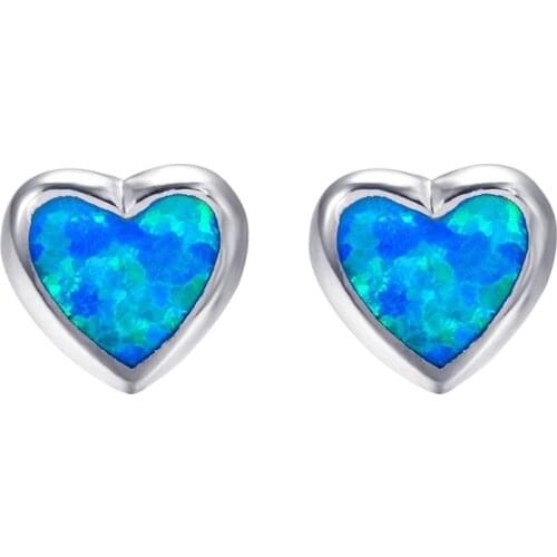 Stylish Woman Heart-shaped Blue/white/green Earrings Bride Princess Wedding Engagement Jewelry Accessories