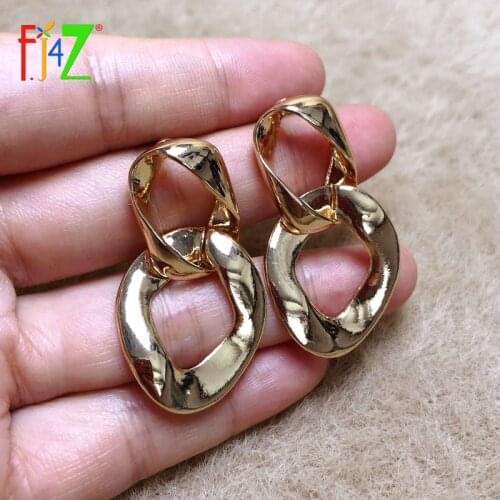F.J4Z Fashion Punk Earrings for Women Rock Alloy Chain Linked Party Earring Ladies Jewelry Accessories Gifts Dropship