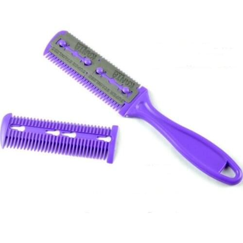 1pc Hair Cutting Comb Hair Brushes with Razor Blades Hair Trimmer Cutting Thinning Tool Barber Tool Hair Salon DIY Styling Tools