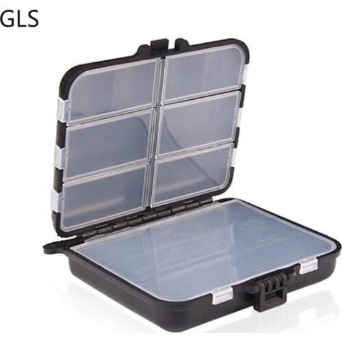 New 1Pcs Super Lightweight Design Storage Bait Box Artificial Plastic Fishing Tackle Black 11.5cm Accessory Box