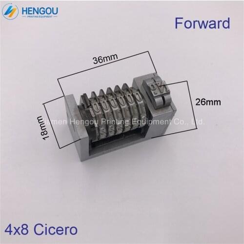 1 Piece New Roman Type 4x8 Cicero 6 Digits Numbering Machine Forward for Letterpress, Heidelberg, Windmill