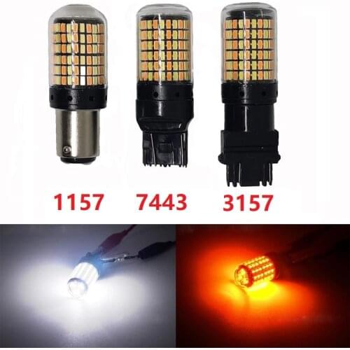 1pcs High Power No Error Free T25 3157 P27/7W 1157 7443 led Bulbs white yellow Car Brake Reverse Light Lamp Turn Signal 12V