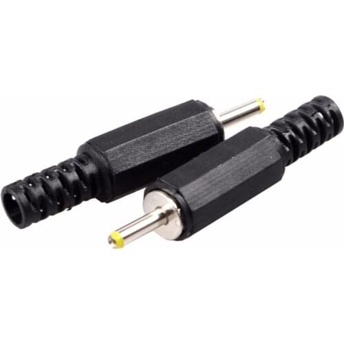 100pcs 2.5mm x 0.7mm Plastic Shell DC Power Cable Male Plug Adapter jack Solder Straight Connector Yellow Head