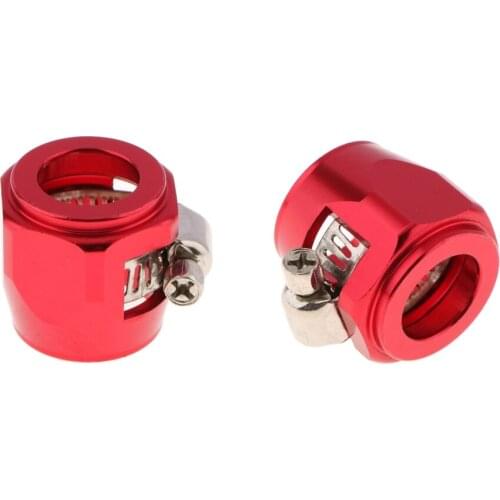 2 Pcs. Red Aluminum Hose Clamps With Worm Thread, Φ 16-21mm Adjustable