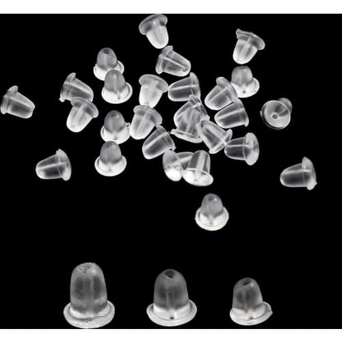 200pcs Silicone Earring Back Silicone Round Ear Plug Blocked Caps Earrings Back Stoppers for DIY Earring Making Supplies