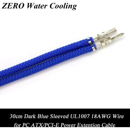 50pcs/Lot Free Shipping Blue Sleeved UL 1007 18AWG Wire -30cm