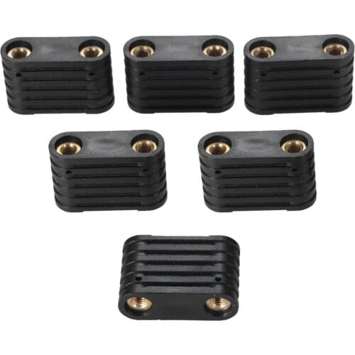 6Pcs Windsurfing Black Plastic SUP 2-hole Footstrap Insert Windsurf Board Footstrap Replacement Kit Surfboard Surfing Accessorie