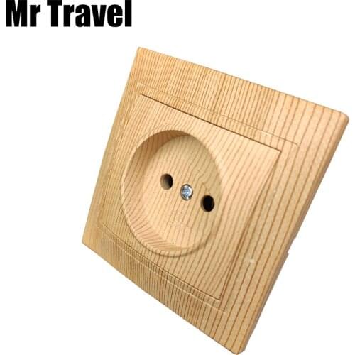 Eu Standards Electrical Wood Panel 16A Power Adapter Wall Embedded Plugs For Socket Wall Sockets Flame Retardant 30% On Sale