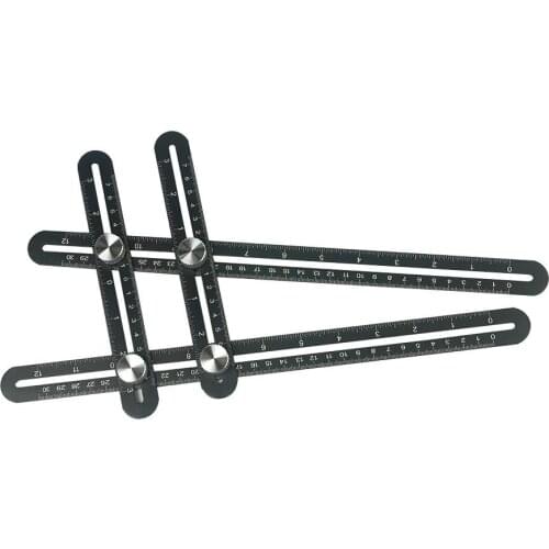 30*14cm Multi Template Tool Angle Measuring Protractor Ruler Builders Craftsmen Engineers Layout Woodwork Folding