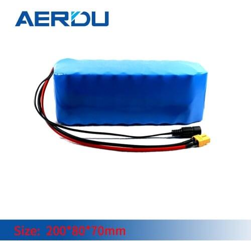 .AERDU 48V 18650 lithium-ion battery13S3P 54.6V 10.5AH FOR scooter motor bicycle ebike motorcycle with bms protection board+xt60