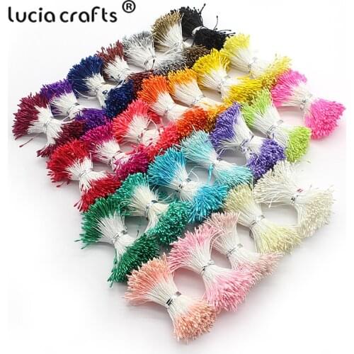 Lucia crafts 576pcs 1mm Multi colors Flower Stamen Floral Cake Decoration Double heads DIY Handmade Materials C1301