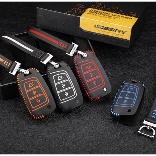 Luckeasy leather key cover for KIA MISTRA 2014 1.8L/2.0L ix35 2013 ix25 2015 verna 2014 Car Key bag/case wallet holder key2p