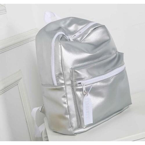 Fashion Women Shoulder Bag PU Leather Solid Color Double Zipper Rucksack Travel Ladies Casual Backpack Girls School Bags New