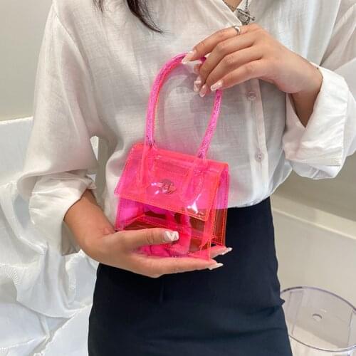 Fashion Women Mini Shoulder Crossbody Bags Summer Ladies Transparent Jelly Bag Female Chain Messenger Bags Girls Purse Handbags