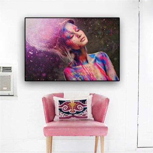 Fashion Color Could Makeup Woman Nude Painting Nordic Canvas Art Posters and Prints Scandinavian Wall Picture for living room