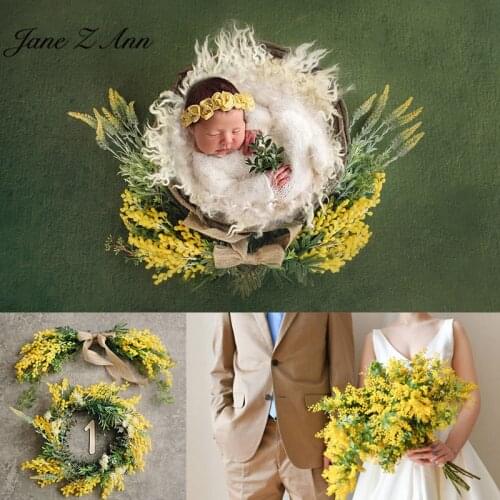 Mori gold velvet wreath door twigs simulation wedding decoration baby photo newborn photography props