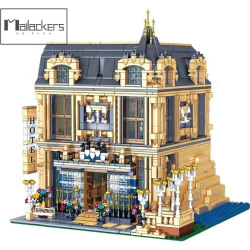 Mailackers City Buildings Figures Set Friends House Hotel Architecture Building Blocks Bricks City Street View Toys For Children