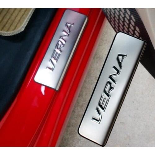 High quality stainless steel Scuff Plate/Door Sill(Logo is "VERNA") 2010-2011 for Hyundai VERNA/Solaris