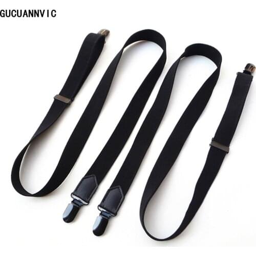 NEW GUCUANNVIC Classic wild do not cross men suspenders General Fashionable strap black clips Width: 2.5cm suspenders women