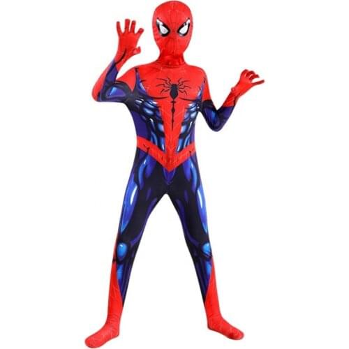 New Super hero Spider Boys Man Costume Cosplay Halloween Kids Adult Clothes Role Play Jumpsuit one Piece Spiderbay Man Clothing