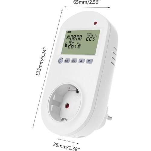 New Programmable Plug in Thermostat EU Socket 16A Electric Heating Underfloor Room Temperature Controller qiang