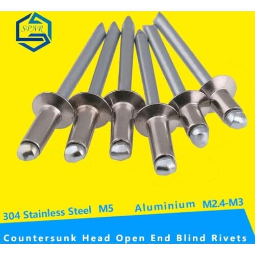 Open End Blind Rivets With Break Pull Mandrel And Countersunk Head flat Head Rivets T12617 304 Stainless Steel/Aluminium