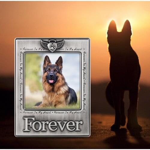 LASODY Zinc Alloy Sentiments Memorial Cat Picture Frame Photo Gift for Pet Cat MEOW Picture Frame Kitten Display on Tabletop