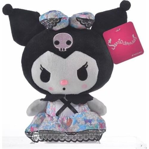 22CM Kuromi Plush Pillow kawaii Anime Stuffed Lovely Anime Sofa Cushion Girls Room Decoration Gift for Girl