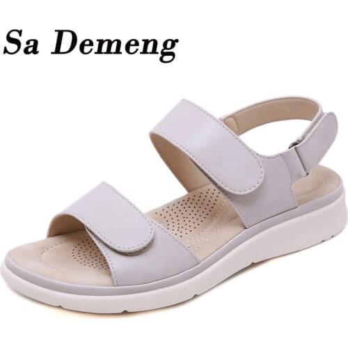 Sa Demeng 2021 Summer Shoes Women Sandals Holiday Beach Wedges Sandals Women Slippers Soft Comfortable Ladies Summer Slippers