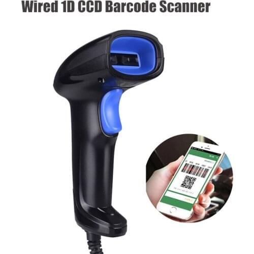 Low Price High Performance USB Cable 1D CCD Barcode Scanner Handheld Barcode Scanning Gun for Supermarket Shop