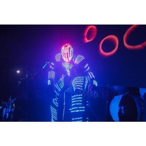 LED clothing/LED lighting/luminous/illuminated LED helmet/glowing kryoman/robot costumes/suits for your stage shows