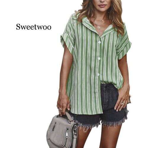 Женские рубашки с коротким рукавом SWEETWOO China At AliExpress