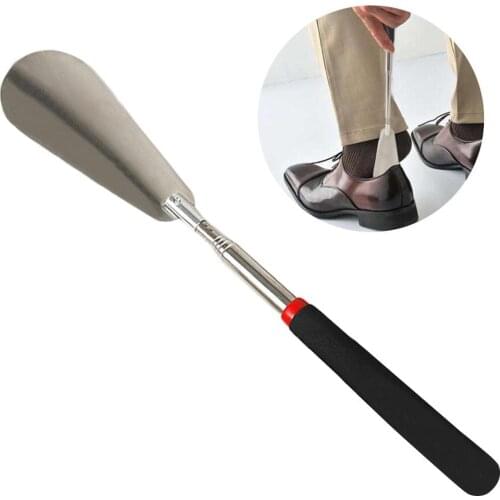Telescopic Steel Long Handle Professional Shoe Horn Flexible Shoe Lifter Shoehorn Long Professional Spoon Tool