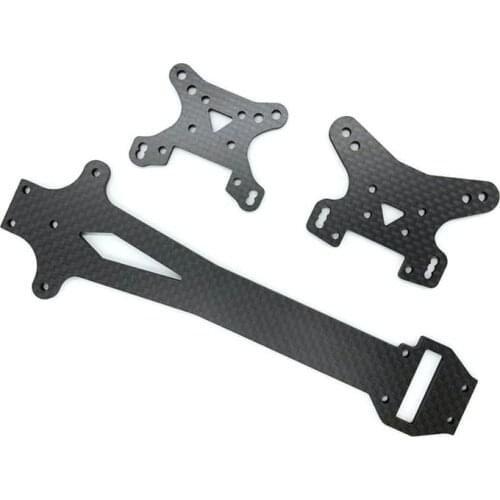 Carbon Front Rear Fiber Shock Absorber Bracket Second Floor Plate for 1/14 LC RACING RC Car Upgrade Parts