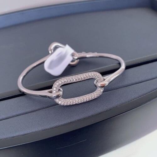 UMGODLY Luxury Brand Bangle White Chain Link Bangle Micro AAA Cubic Zirconia Bracelet Women Brand Party Jewelry