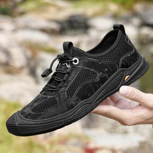Climbing Shoes Men Fishing Shoes Breathable Outdoor Mesh Hiking Shoes Mountain Beach Sport Trekking Shoes Sneakers