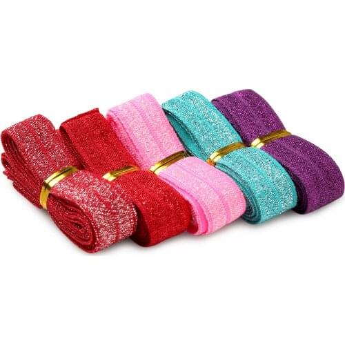 XIMA 5yard 0.6''Width High Quality Shinny Solid Color Elastic Rubber Band Fashion DIY Handmade Headband