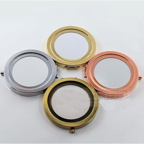 Women DIY cosmetic mirror metal clasp make up hardware knurling frame 10pcs/lot wholesale