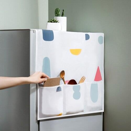 1Pcs Kitchen Waterproof Colorful Refrigerator Covers Anti-Dust Microwave Cover With Storage Bag For Home Clean Accessories