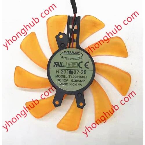 Everflow T129215BH DC 12V 0.30A 2-Wire Server Cooling Fan